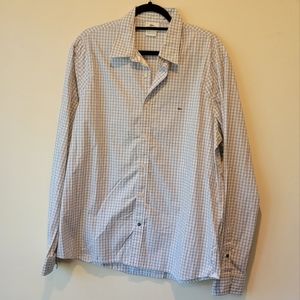 Lacoste Mens 45 tailored fit check grey blue white excellent
